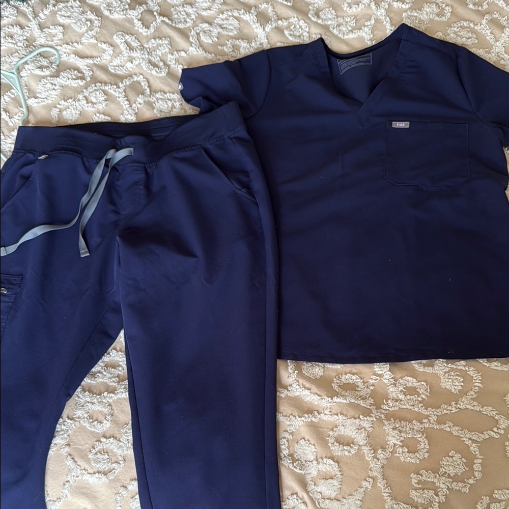 Figs Navy Blue Scrub Set